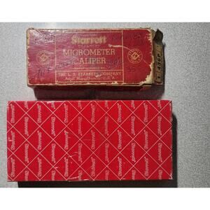 Vintage Starrett Micrometers Calipers 436P 0-1" T436XRL-2 1-2" In Original Box